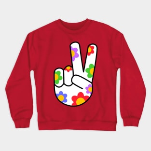 Floral Peace Sign Crewneck Sweatshirt